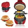 LAIKAIEU Sandwich Toaster Burger Maker, Efficient Nonstick Hot Plates, with Digital Countdown Timer, Dishwasher Safe, Perfect for Hamburger, Snacks, DIY Quick Breakfast (Rosso)