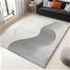 AUWUUA Tappeti lavabili con linee astratte, 90x120 cm, stile minimalista, motivo geometrico a righe grigie e dorate, per camera da letto, tappeto antiscivolo a pelo corto per ingresso e cucina