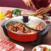 JINPRDAMZ Pentola elettrica Hot Pot Twin da 1300 W, 6 l, Yin Yang Hotpot 2 lati, padella elettrica per wok, piastra di cottura, antiaderente
