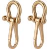 arricraft Set di 2 portachiavi in ottone staccabili con gancio a U, moschettone dorato resistente per chiavi, portafoglio, borsa accessorio