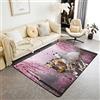 Homemissing Tappeto con Cavalli al Galoppo Tappeto Botanica con Fiori Floreale per Soggiorno e Camera da Letto, Carino Tappeto con Animali da Fattoria Cowboy per Pavimento Interno 150 * 200cm