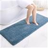 Disolla Tappeto da bagno blu, 61 x 188 cm, antiscivolo, soffice, lungo, lavabile, in peluche, di lusso, grande, per vasca da bagno, assorbente, runner per comodino