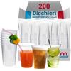 G.M. DISTRIBUZIONE 200 Bicchieri da 575 Ml Trasparenti in PET Riutilizzabile, Lavabili, Per Cocktail, Birra, Granite, Frappe, Bicchieri Multiuso per Bar e Lounge Bar