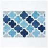 HOMESCAPES Tappetino da bagno antiscivolo in 100% cotone sfumato, blu, 50 x 80 cm