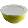 OMADA Insalatiera Antibatterica da 3,5L con Coperchio, in Plastica Colorata | Contenitore Frigo Rotondo in Polipropilene 26,5x H12 cm, con Protezione Antibatterica, Collezione Sanaliving