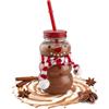 Novaliv Tazza di vin brulé, 260 ml, tazza di Natale personalizzata con cannuccia, pupazzo di neve come bicchiere per vin brulé, motivo natalizio con coperchio e cannuccia, scaldamani