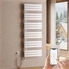 S'AFIELINA Scaldasalviette elettrico bagno WiFi 1599×500mm, termoarredo elettrico bagno con termostato, programmabile, LCD, 1000 W, scaldasalviette a basso consumo, bianco
