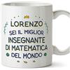 Mugffins Tazza Personalizzata in ceramica per INSEGNANTE DI MATEMATICA uomo 11 oz / 350 ml - In italiano - Migliore del Mondo - Idea regalo per compleanno, anniversario, natale, laurea