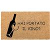 Social crazy Tappeto zerbino personalizzato - hai portato il vino - cocco naturale ideale per ingressi (Cocco naturale, 60x40 cm)