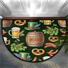 Drekrid Zerbino semicircolare a semicerchio, con scritta St. Patrick's Beer, lavabile, antiscivolo, semicircolare, assorbente, per bagno, cucina, lavanderia, camera da letto, 90 x 60 cm