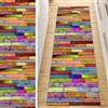 QQrunner Tappeto antiscivolo per corridoio, multicolore, 80 x 150 cm, motivo legno, lavabile, decorazione per la casa, per cucina, corridoio, soggiorno, zerbino, con retro in gomma, larghezza 40-120 cm