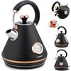 Berdsen Bollitore elettrico elegante Berdsen BD-701 con termometro, 1,7L - Nero