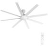 CREATE / WIND INDUSTRIAL XXL/Ventilatore da soffitto bianco con telecomando / 40W, Silenzioso, Ø183 cm, 6 velocità, programmabile, funzione estate-inverno