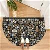 YongXinMY Zerbino semicircolare in stile bohémien, stile vintage, motivo con pietre, semicerchio, tappeto di benvenuto antiscivolo, assorbente, per interni, esterni, ingresso, bagno, cucina (E, 80 x