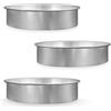 Sicignano Casalinghi Ingrosso Casalinghi Set 3 Stampi Tortiera Professionali per Cottura, 20x10h cm, Rotondi, Alluminio Anodizzato | Senza Punti di Saldatura | Ottima per Pan di Spagna Alti e Torte Multistrato