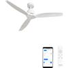 CREATE / WINDSTYLANCE DC/Ventilatore da soffitto con WIFI motore DC bianco/Silenzioso, 2 altezze, timer