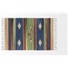 HOME ZEN HOUSEHOLD LINEN Tappeto bagno cucina camera da letto cotone art.kilim con frange lavabile in lavatrice fantasia etnico colorato (50x110 cm, Disegno 4- Falco)