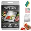 Generico Tagliere in Titanio per Cucina, Tagliere Reversibile in Acciaio Inossidabile Alimentare con Scanalature, Lavabile in Lavastoviglie, Durevole per Carne e Frutta (36 * 25CM)