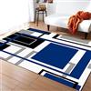 Generic Tappeti 3D - Moderno Tappeto Pelo Corto - Tappeti Moderni Soggiorno - Tappeti Camera Da Letto - Tappeti Salotto Grandi Dimesnioni - Blu Bianco Nero Geometrico 200 X 300 Cm