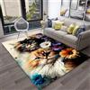 Xisnuient Tappeto per Soggiorno,Tappeti Scendiletto per Camera da Letto Sala Giochi con Grazioso Motivo a Gatto 3D,Cucina Sala da Pranzo Corridoio,Flanella Carpet in Memory Foam (Giallo,100x150 cm)
