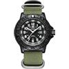 ADDIESDIVE Orologio da uomo con cassa in lega minerale, analogico, al quarzo, lunetta girevole, luminoso, militare, con cinturino in acciaio inossidabile/oliva/kaki cinturino in nylon