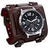 Jewelrywe Orologio da Polso Uomo Ragazzi Bracciale Marron/Nero Bracciale in Pelle Larga