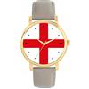 Toff London Orologio bandiera inglese da donna, cassa 38 mm, resistente all'acqua, movimento al quarzo progettato su misura, resistente all'acqua, alla moda
