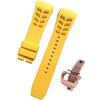 ROUREOX Cinturino Regolabile Anti-Sudore e Impermeabile in Silicone per Sport per Richard Mille-Fibbia Gialla + Oro 25mm