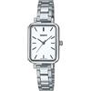 Casio Orologio Donna - LTP-V009D-7EUDF Quadrante Nero, Cinturino Argento, Argento, Bracciale