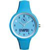 PRESTIGE & DELUXE Orologio da polso unisex Lowell one Unisex Napoli Cinturino Azzurro - Quadrante 38 mm Azzurro + portachiave calcio