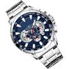 Ceprznvey Business Smart Watch per Gli Uomini, Orologi in Acciaio Inox da Uomo | Microseconde Chronograph Watch,Gruppo meccanico Classico, Accessori per abbigliamento aziendale alla moda per, blu e