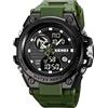Gosasa, orologio da polso da uomo, analogico, digitale, con grande quadrante e scossa, impermeabile, fino a 50 m, sveglia, cronometro, lancette luminose, orologio sportivo a LED Outshine