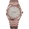 Generic Orologio meccanico da uomo in vetro zaffiro in acciaio PVD rosa/nero con movimento NH35, Nero, Bianco