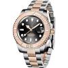generic Orologio da polso automatico giapponese NH35 NO Logo Custom Mod Orologi meccanici per gli uomini 3ATM Orologio da uomo sportivo resistente all'acqua 40MM, Acciaio Rose Nero, classico