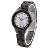 LMWOOD Orologio da polso casual in legno con incisione personalizzata in legno con quadrante in madreperla, Ebano02, Bracciale