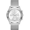 Michael Kors Orologio Runway da uomo, movimento cronografo al quarzo con cinturino in acciaio inossidabile, 44 mm, Tono argento
