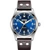 Boyarca Orologio da polso da pilota con movimento automatico e meccanico, orologio da polso Flieger per immersioni, in vetro zaffiro, da uomo, Blu