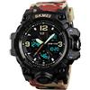 Gosasa, orologio da polso da uomo, analogico, digitale, con grande quadrante e scossa, impermeabile, fino a 50 m, sveglia, cronometro, lancette luminose, orologio sportivo a LED Camouflage Red