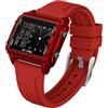 Forrader Orologio digitale quadrato da uomo con numeri grandi, quadrante grande, orologio da polso per uomo e donna, impermeabile, LED, unisex, elettronico, con sveglia, data, cronometro, Cinturino