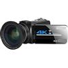 DMETE Fotocamere digitali da 56 MP for la fotografia Videocamera 4K Webcam Vlog Set Zoom digitale 18X Videoregistratore for visione notturna Regalo per principianti(No SD Card,With Lens)