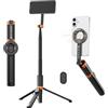 K&F CONCEPT 180cm Treppiede Magnetico, Leggero Selfie Stick Magnetico con Telecomando Bluetooth. Struttura in Alluminio, a 3 Assi per Vlog, Compatibile con iPhone 17 16 15 14 Pro e Pro Max e Android