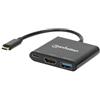 Manhattan Convertitore docking 3 in 1 da USB-C a HDMI con erogazione di potenza