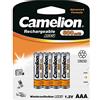 Camelion 17006403 - Batterie ricaricabili NI-MH AAA o HR03, 4 pezzi, capacità 600 mAh, ricaricabili, per dispositivi elettronici per garantire un'alimentazione ottimale