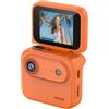 Zilimontt Action Camera a 360 gradi 4K stabilizzata Sport Cam con Flip Screen - Ricarica rapida Type-C - Batteria 6H per ciclismo e avventura - Videoregistratore panoramico HD (arancione)