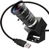 IFWATER Fotocamera USB da 48 megapixel 8K Ultra HD a colori Webcam con 5-50 mm10X Obiettivo ottico manuale 6000P Sicurezza Videocamera industriale Primo piano Zoom dentro e fuori Plug and Play per