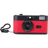 Luqeeg Fotocamera A Pellicola 35 MM Fotocamera Retrò Leggera E Riutilizzabile Flash Integrato per Studenti Alimentata A Batteria per Fotografia Pellicola e Batteria AAA Non Incluse (nero rosso)