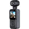 Zilimontt Body Camera 4K con microfono esterno, indossabile per videocamera con visione notturna, rotazione di 180°, videoregistratore compatto per sport all'aria aperta/bicicletta/viaggi (nero)