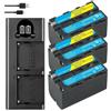 CQJFCYBRA Batteria Da 5200mAh NP-F770 NP-F750 NP F770 Np F750 750 + Caricabatterie USB LED, Compatibile For Sony, For NP-F550 NP-F770 NP-F750 F960 F970(3BatteryWithCharger)