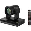 Ipevo Telecamera PTZ VC-Z4K UHD 4K: CMOS HD 1/2.8, zoom ottico 12X, tracciamento automatico AI, HDMI/USB-C, LAN, PoE. Ideale per istruzione, videoconferenze, chiesa, streaming live su YouTube, OBS,
