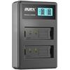 ayex Caricatore USB Dual compatibile con batterie Canon LP-E10 per esempio EOS 1100D 1200D ricarica tramite USB, ad esempio laptop e power bank con indicatore di carica LCD